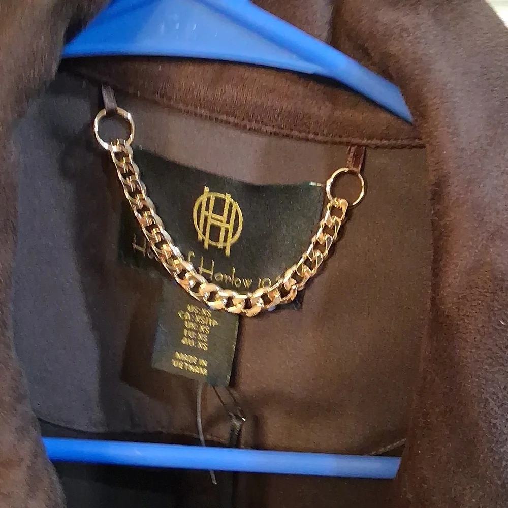 NWT House Of Harlow Brown Suede Cropped Jacket Size XS NWT - Picture 4 of 7